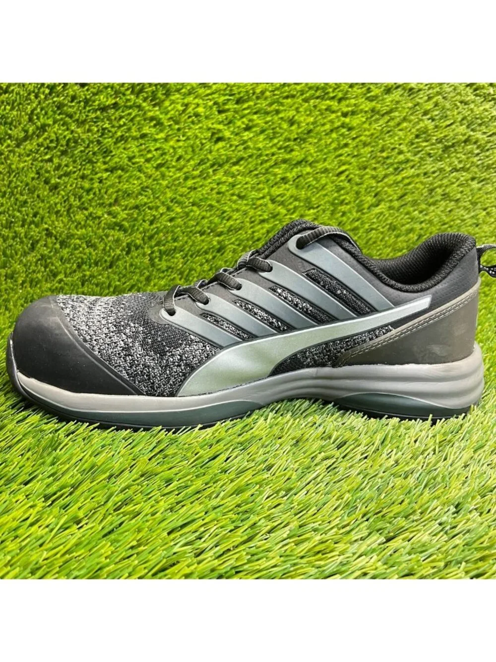 Puma Charge Low Mens Size 10 Black Gray Composite Toe Safety Work Shoes Sneakers